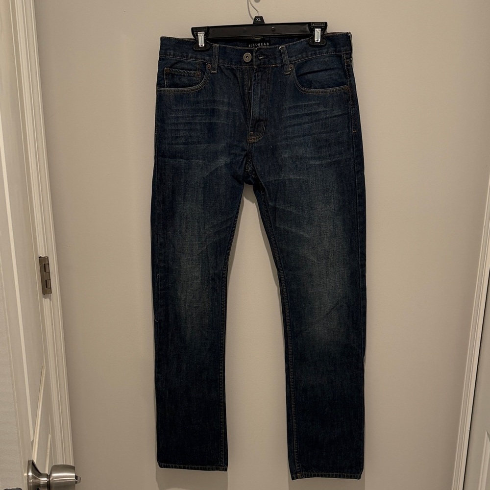 Men's Straight Fit Dark Blue Jeans